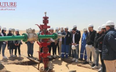 Faculty of Engineering & Technology Petroleum Engineering students visited the main fields of Qarun Petroleum Company in a scientific field trip with FUE