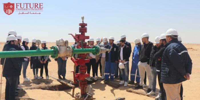 Faculty of Engineering & Technology Petroleum Engineering students visited the main fields of Qarun Petroleum Company in a scientific field trip with FUE